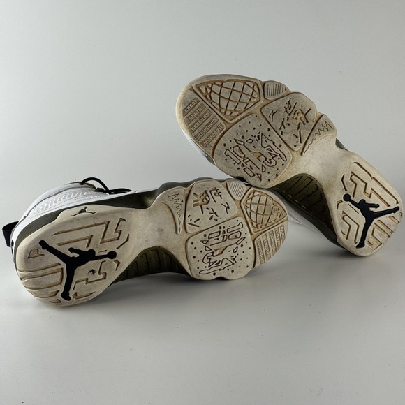 Air Jordan 9 Retro Shoes Mens Size 10.5 White Militia Green Statue 302370-109 - Picture 12 of 16